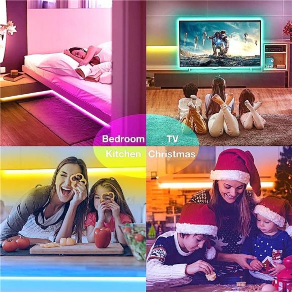Smart LED Light Strips,50 ft WiFi LED Light,Sound Activated Color Changing - Picture 6 of 6
